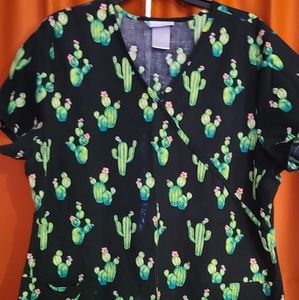 Trendy Cactus 🌵 Scrub Top